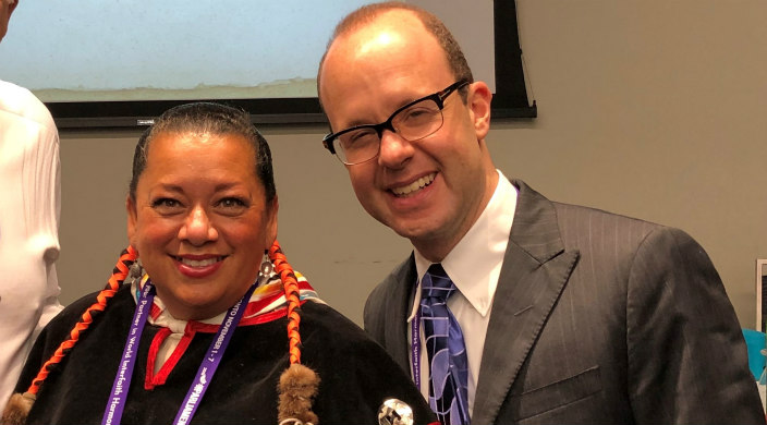 The author with Kim Wheatley, a member of Shawanaga First Nation